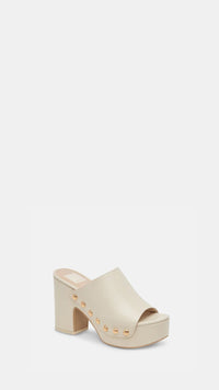 Dolce Vita Emol Chunky Clog Mule in Off White Leather