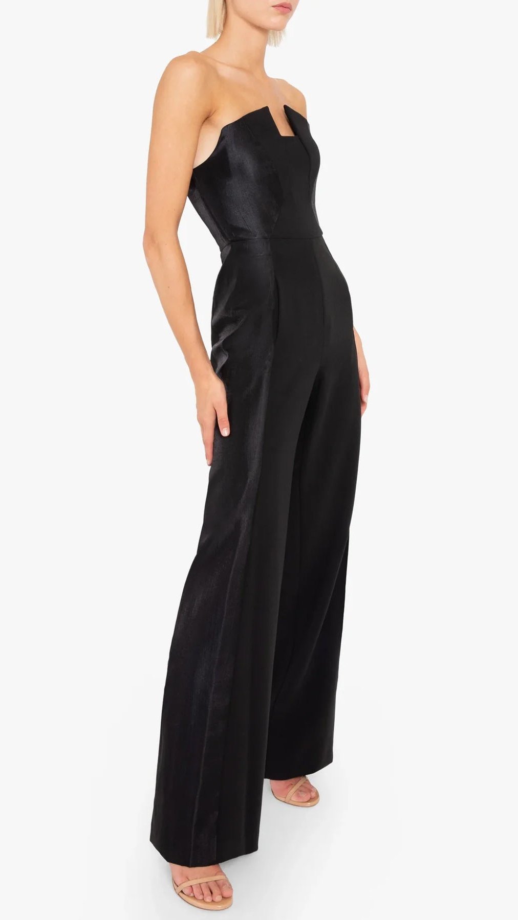 Black Halo Lena Strapless Jumpsuit in Black