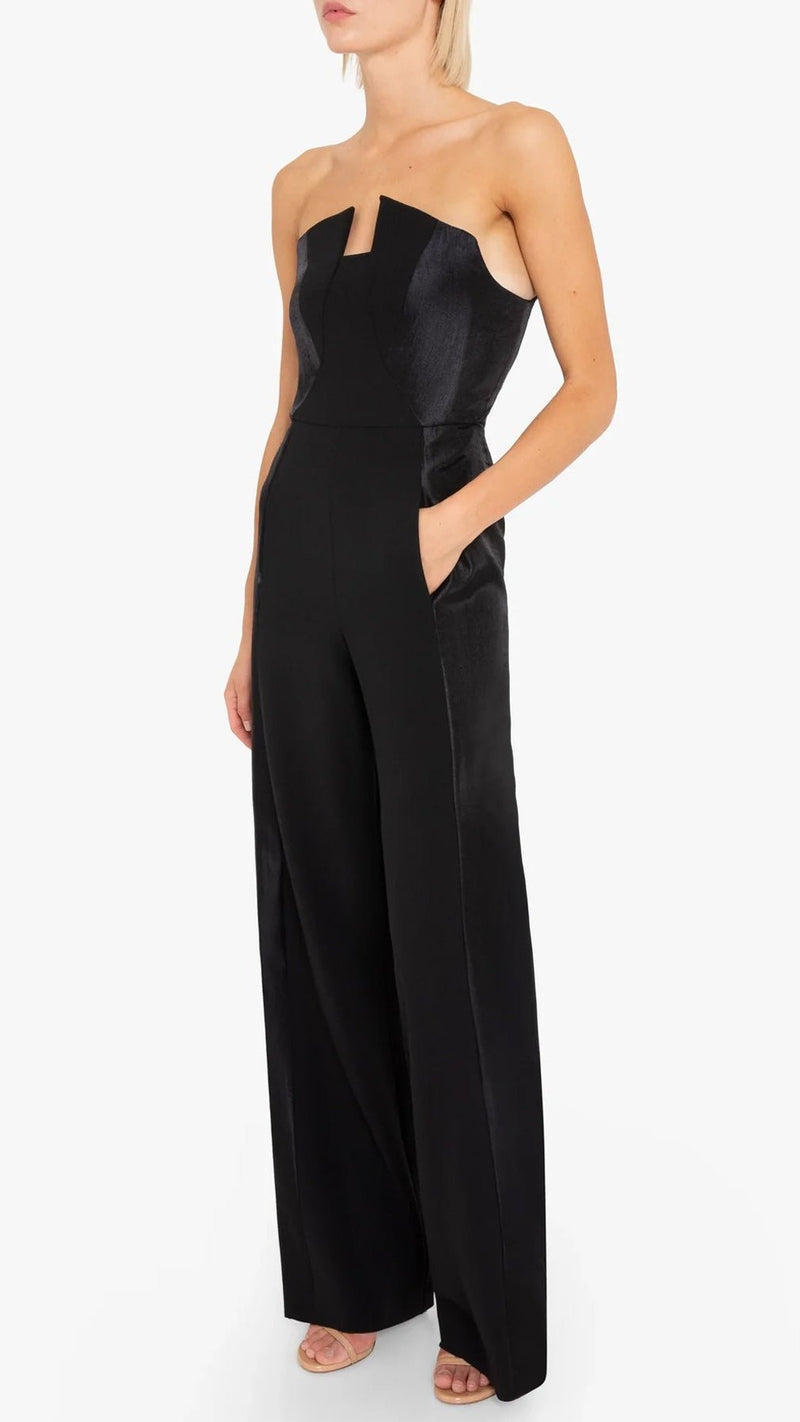 Black Halo Lena Strapless Jumpsuit in Black