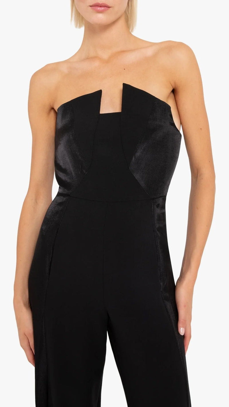 Black Halo Lena Strapless Jumpsuit in Black