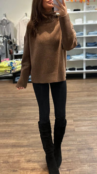 Mckenna Turtle Neck Sweater in Brown