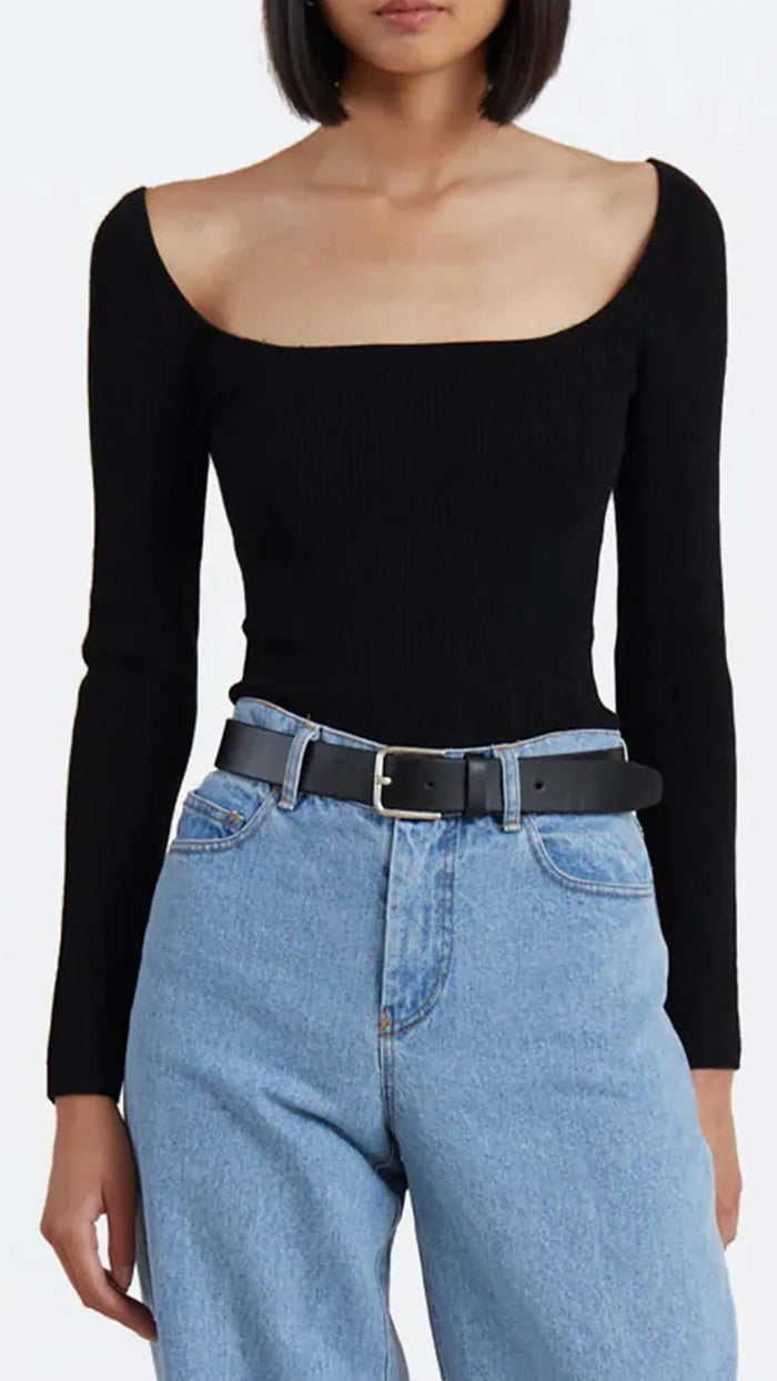 Bec and Bridge Mickey Knit Top in Black