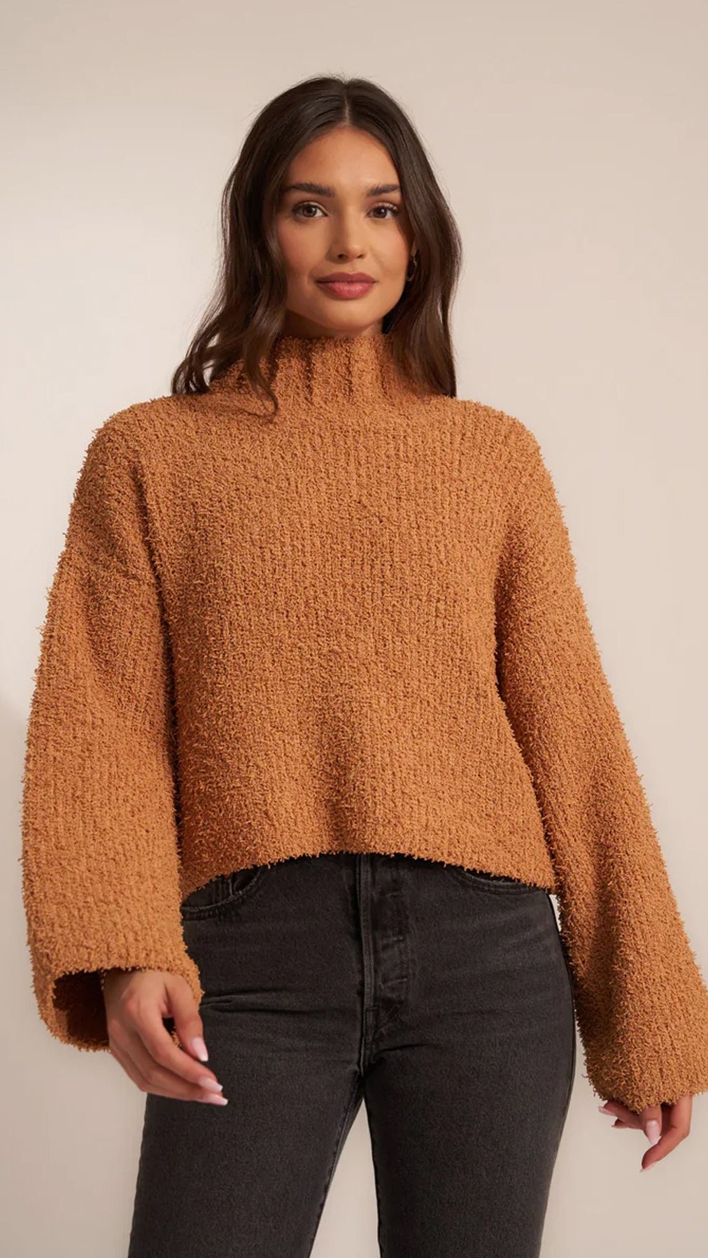 Callahan Knitwear Leandra Turtle Neck Sweater in Honey