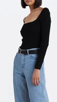 Bec and Bridge Mickey Knit Top in Black