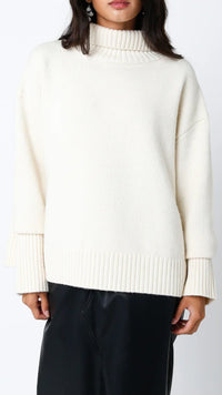 Mckenna Turtle Neck Sweater in Ivory