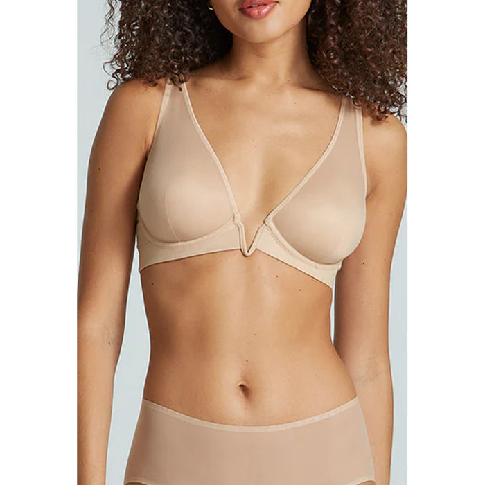 Commando Mesh Plunge Underwire Bra in Beige