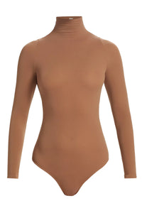 Commando Ballet Mock Neck Long Sleeve Bodysuit in Cocoa