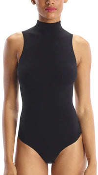 Commando Ballet Sleeveless Mock Neck Bodysuit in Black