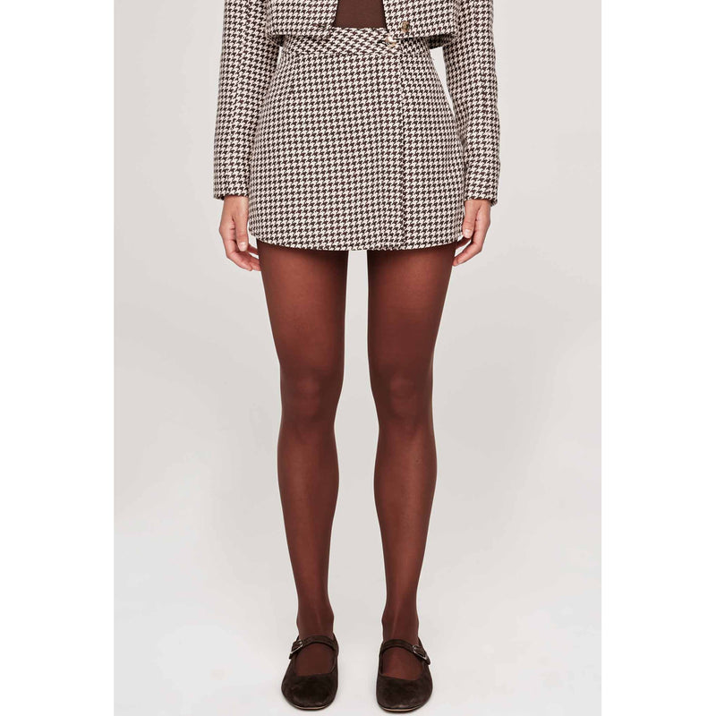 DL1961 Denim Andi Wrap Mini Skort in Houndstooth