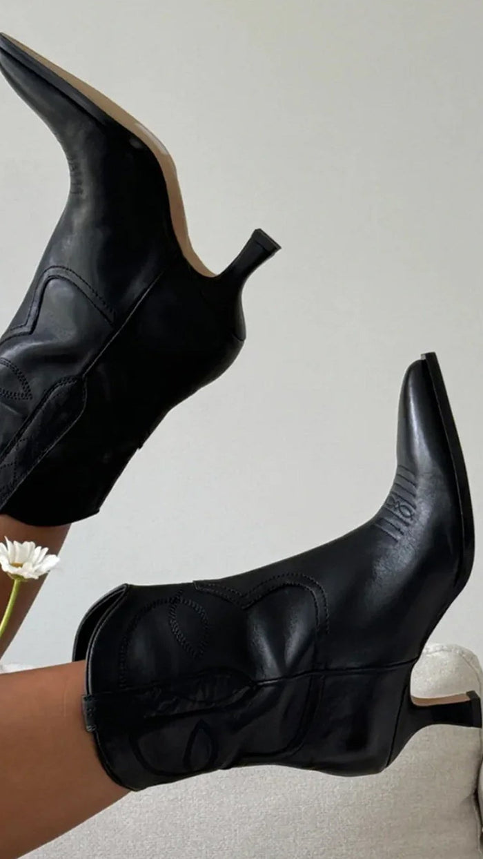 Dolce Vita Angel Booties in Black Leather