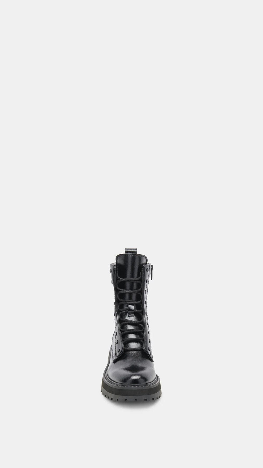 Dolce Vita Rainer Combat Boot in Midnight Crinkle Patent