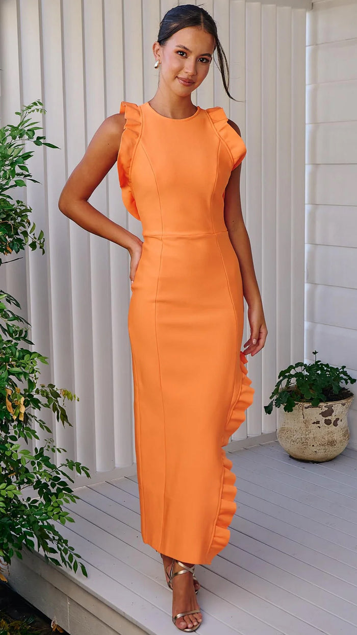 Elliatt Eminent Dress in Neon Orange