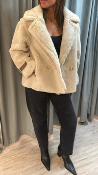 Elliatt Rayna Teddy Coat in Beige