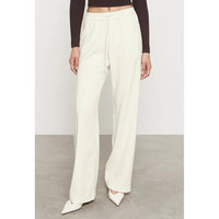 Enza Costa Crepe Drawstring Resort Pants in Cream