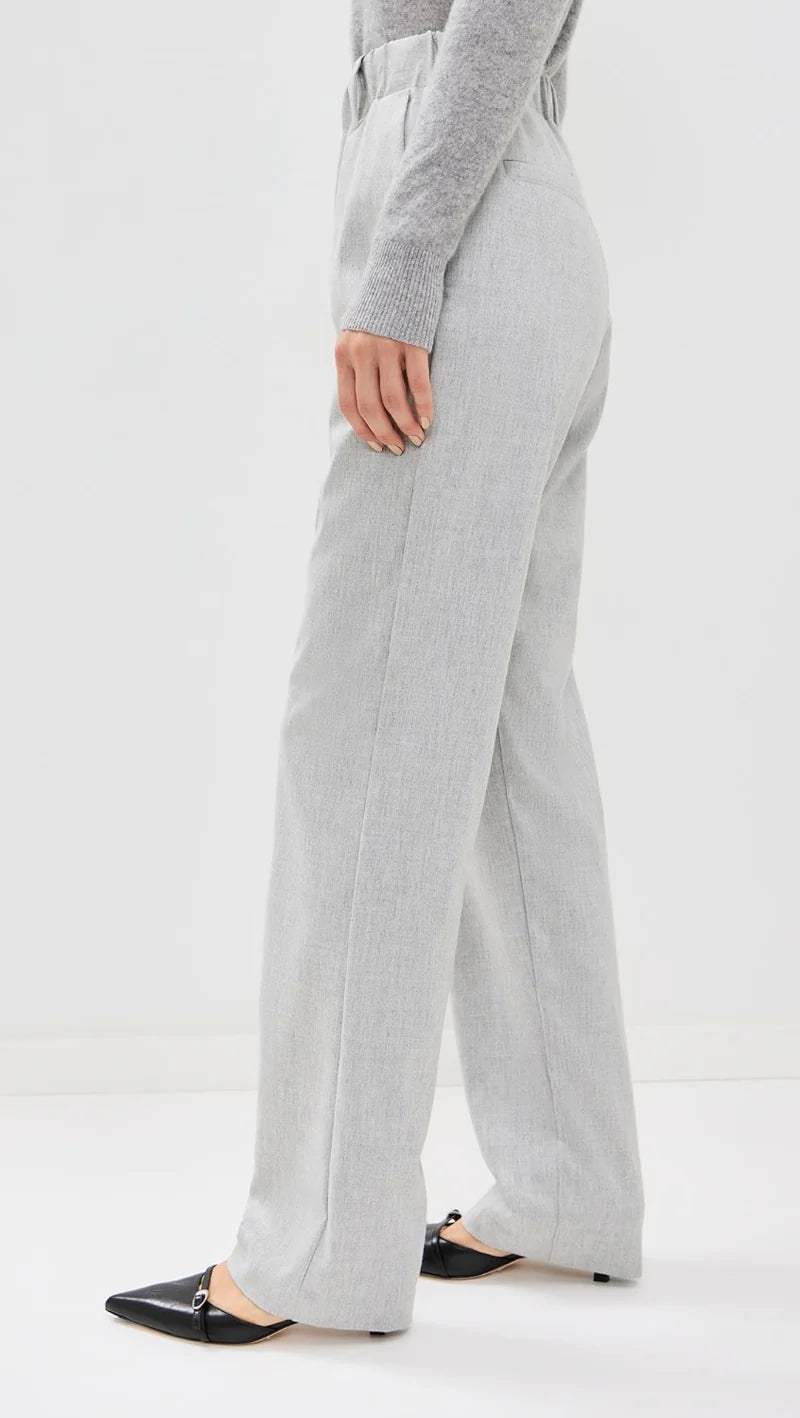 Enza Costa Wool Pull On Trousers in Grey