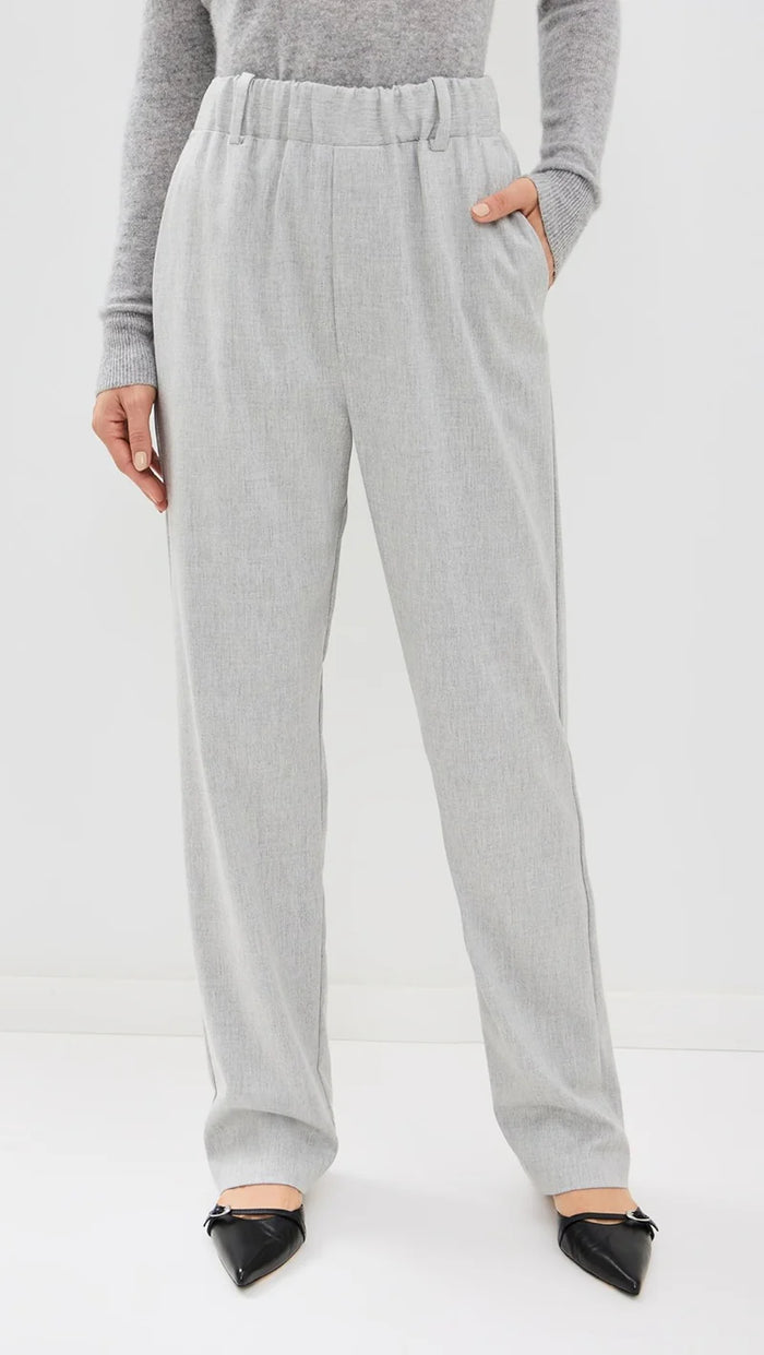 Enza Costa Wool Pull On Trousers in Grey