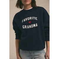 Favorite Daughter The Favorite Grandma Heart Logo Sweatshirt in Navy