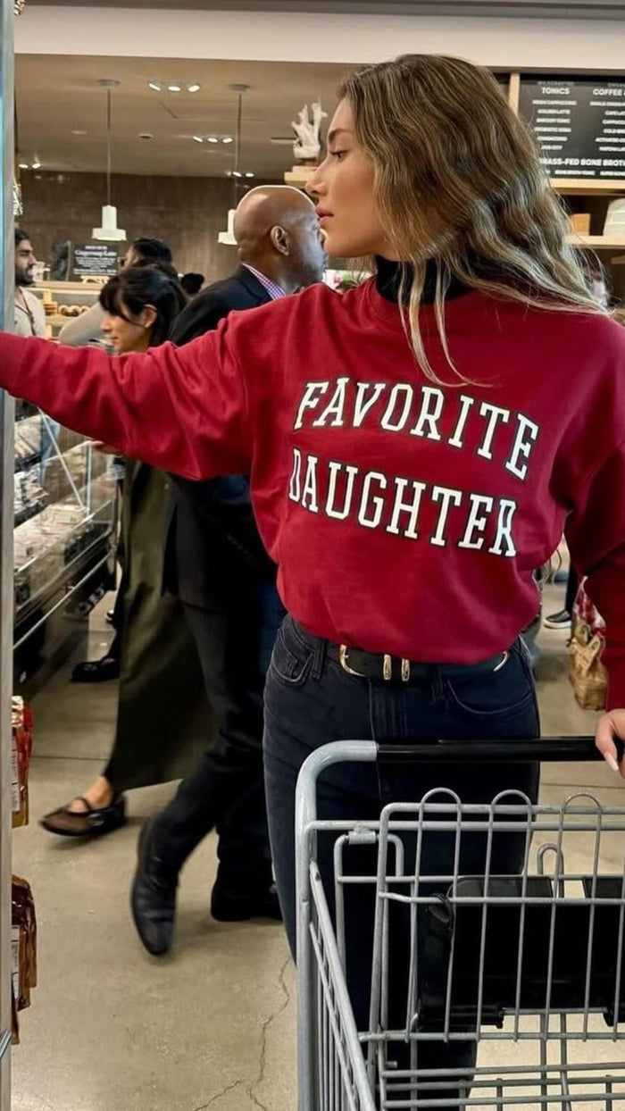 Favorite Daughter The Collegiate Logo Sweatshirt in Haute Rouge