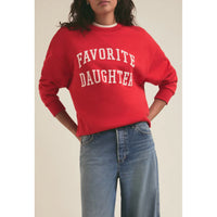 Favorite Daughter The Collegiate Logo Sweatshirt in Haute Rouge