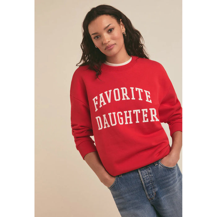 Favorite Daughter The Collegiate Logo Sweatshirt in Haute Rouge