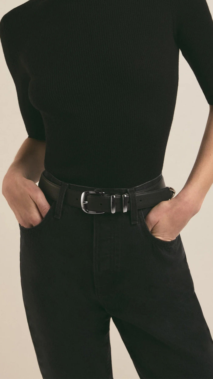 Favorite Daughter Jordan Belt in Black/Silver