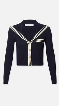 Frame Denim Sailor Cardigan in Navy Multi