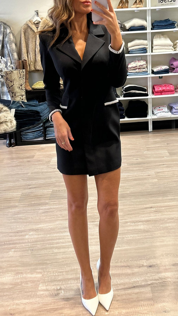 Generation Love Stellina Crepe Blazer Dress in Black