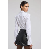 Generation Love Lyra Pearl Stretch Cotton Poplin Shirt in White