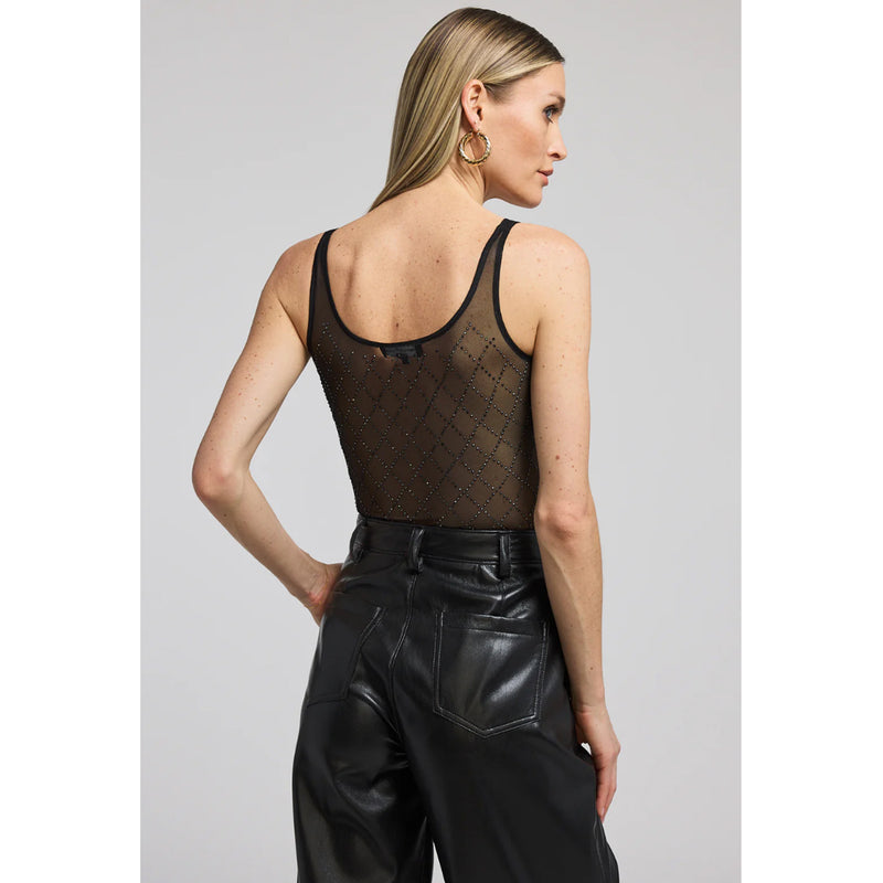 Generation Love Gigi Crystal Mesh Bodysuit in Black