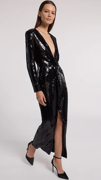 Generation Love Silvanna Sequin Love Sleeve Dress in Black