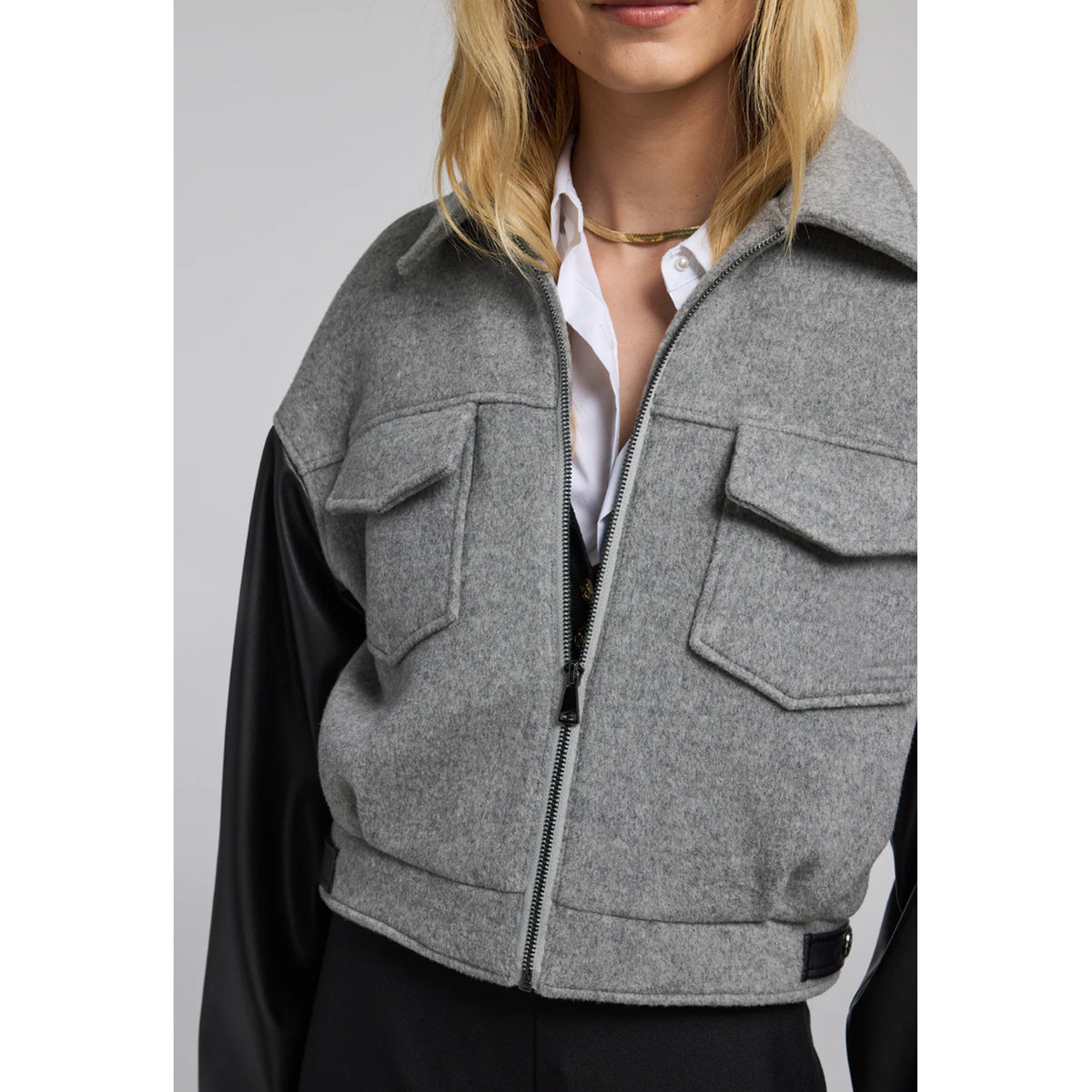 Generation Love Caspian Wool Combo Jacket in Grey