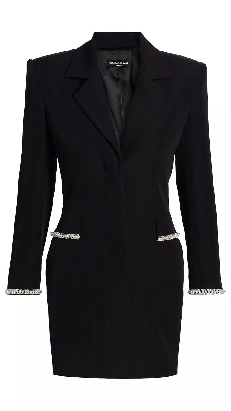 Generation Love Stellina Crepe Blazer Dress in Black