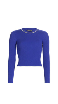 Generation Love Odette Crystal Neck Sweater in Ultra Marine