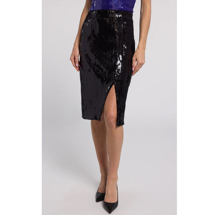 Generation Love Shenae Sequin Midi Skirt in Black