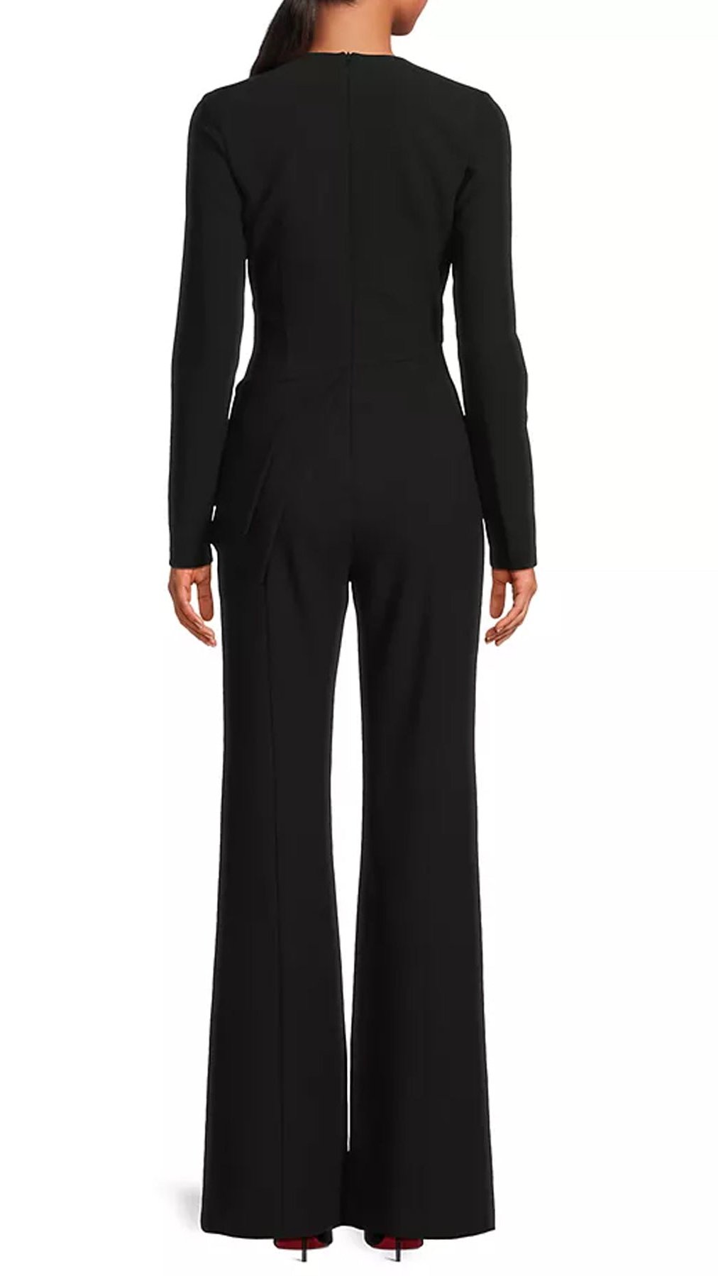 Black Halo Sinclair Long Sleeve Skirted Jumpsuit in Black