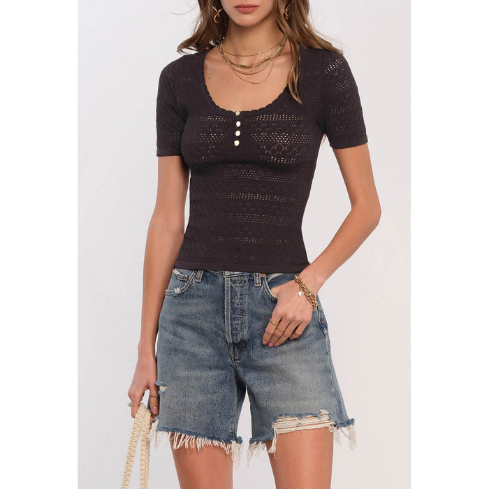 Heartloom Teigen Knit Top in Black