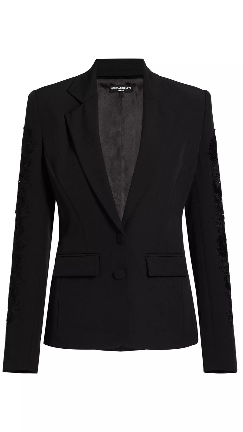 Generation Love Venturi Lace Combo Blazer in Black