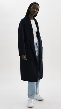 Lamarque Thara Shawl Collar Wool Coat in Dark Navy *ONLY AVAILABLE IN STORE*