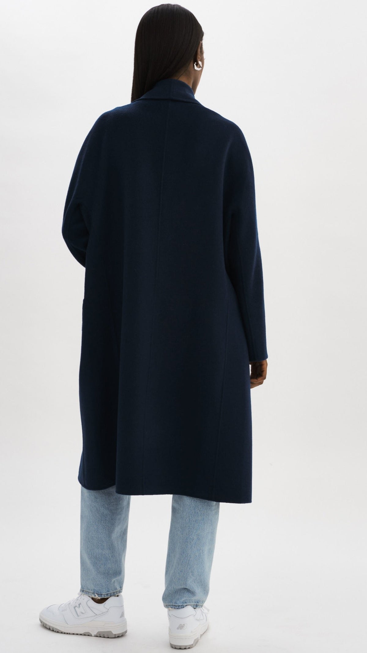 Lamarque Thara Shawl Collar Wool Coat in Dark Navy *ONLY AVAILABLE IN STORE*