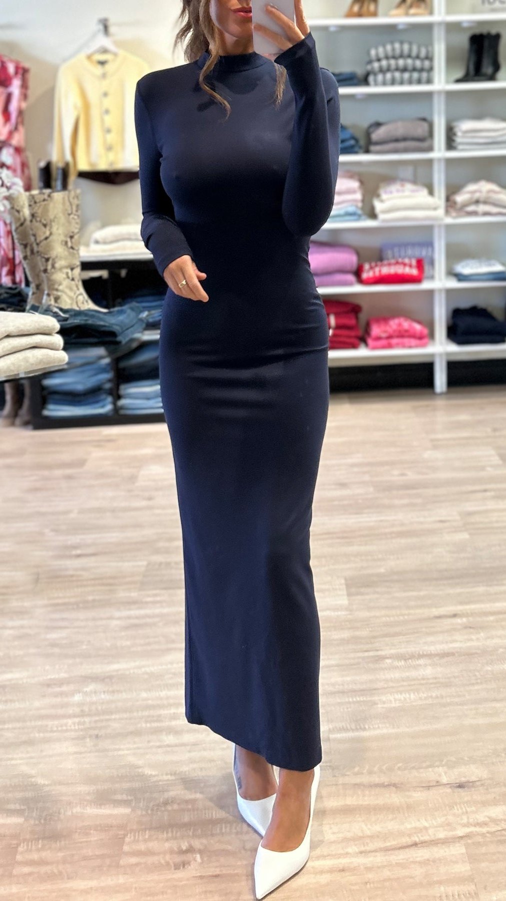 Lamarque Mirella Long Sleeve Maxi Dress in Midnight Blue