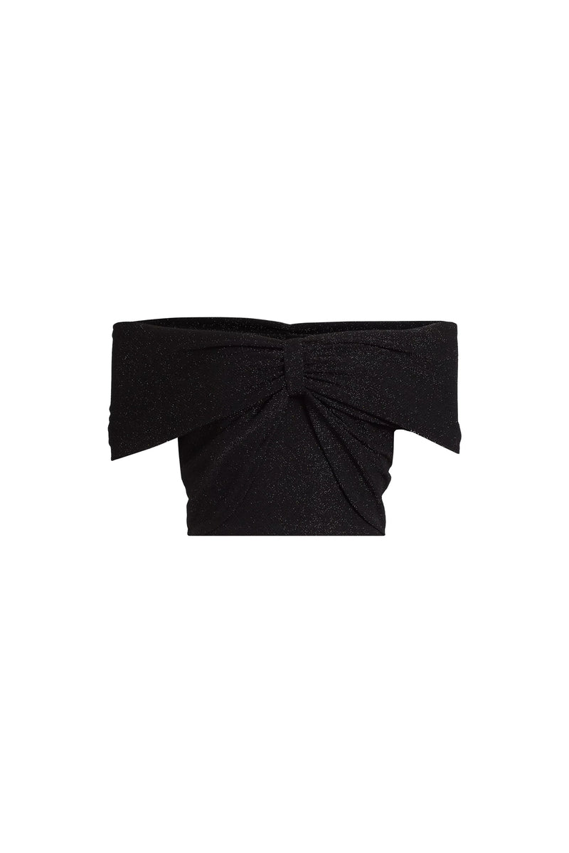 Lamarque Camelia Off the Shoulder Lurex Top in Black