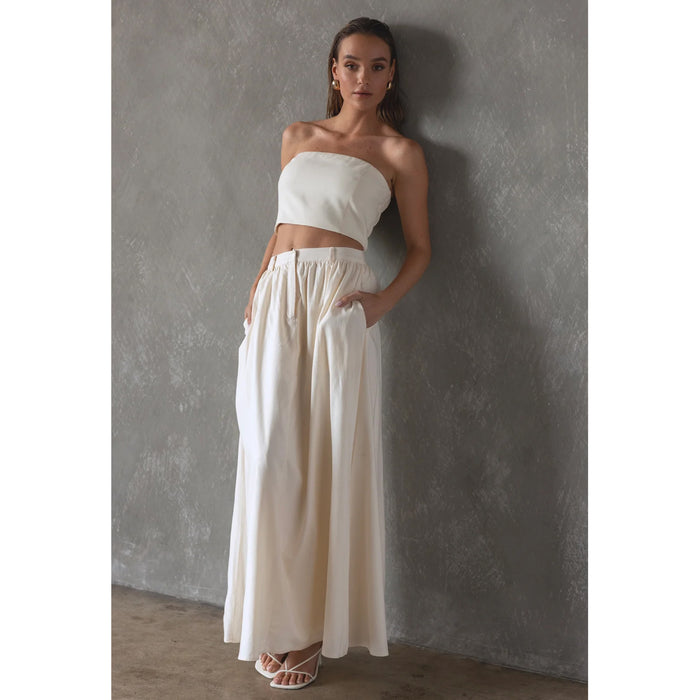 Line and Dot Day Dream High Waisted Maxi Skirt in Ivory