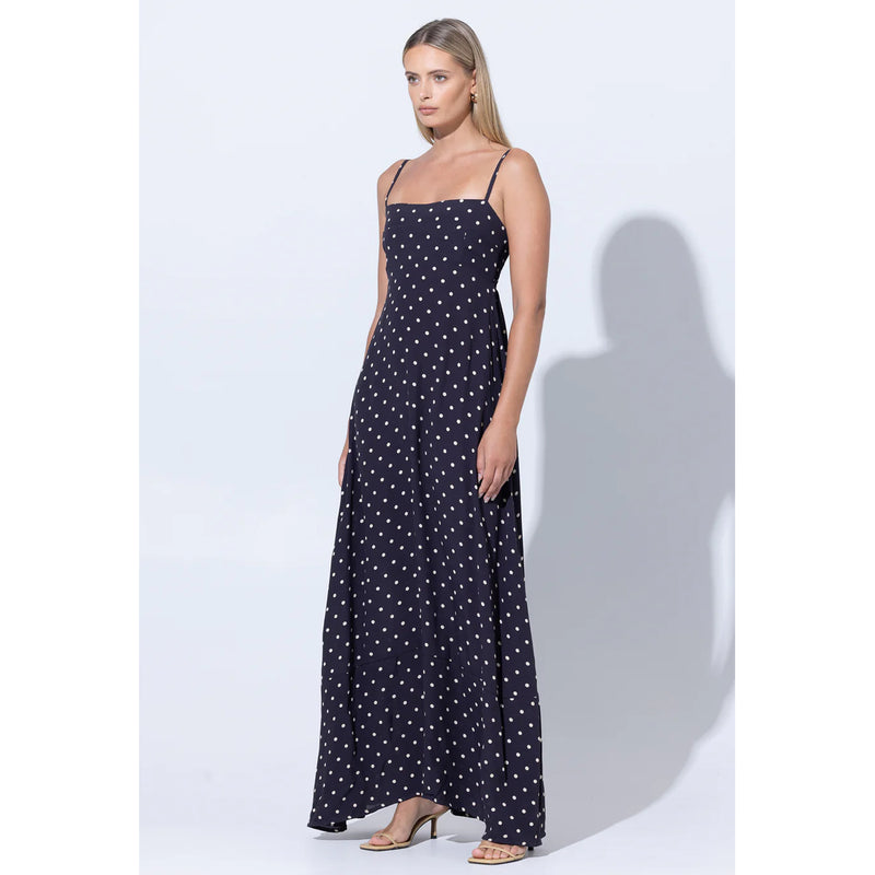 Lusana Alison Maxi Dress in Polka Dot Spot