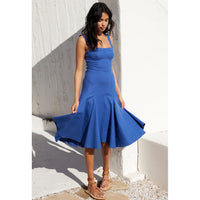 Misa Cherish Dress in Blue Linen