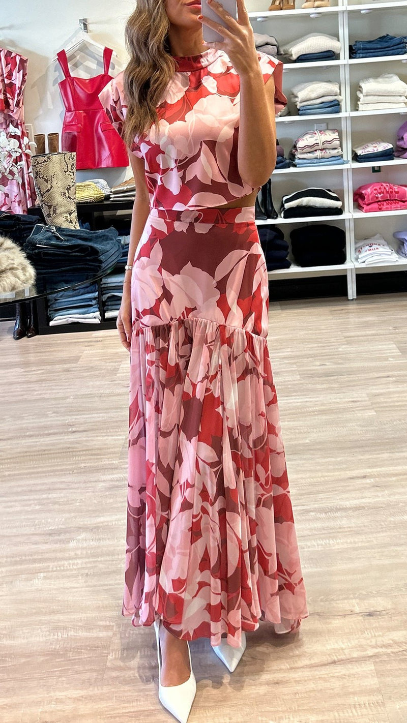 Misa Yara Maxi Skirt in Flora Rosada Mix