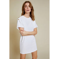 Nation LTD Rowan Short Sleeve Dress in White