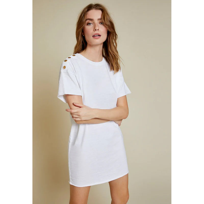 Nation LTD Rowan Short Sleeve Dress in White