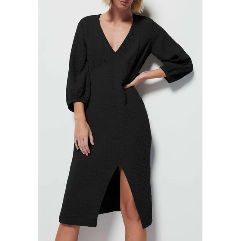 Nation LTD Olpa Balloon Sleeve Maxi Dress in Black