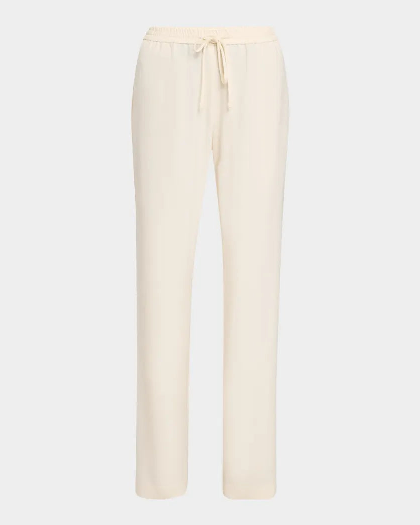 Enza Costa Crepe Drawstring Resort Pants in Cream