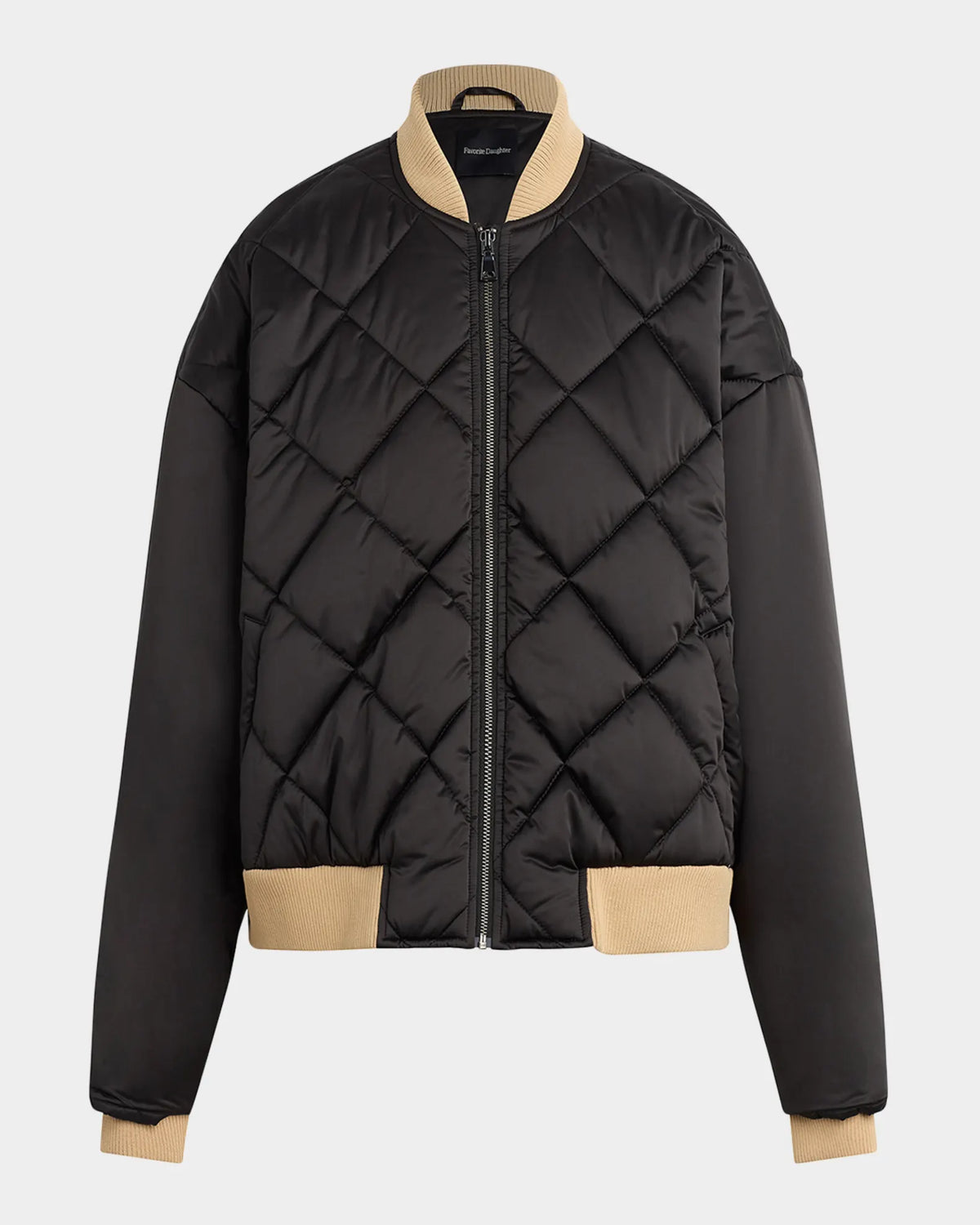 Favorite Daughter The Favorite Bomber Jacket in Black/Beige